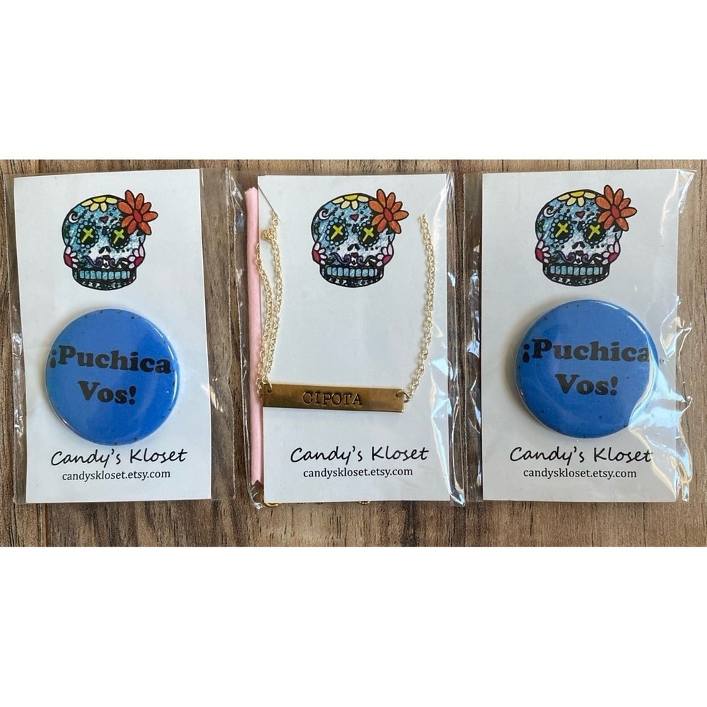 Lot of 3 Candys Kloset Pins Necklace Cipota Puchica Vos